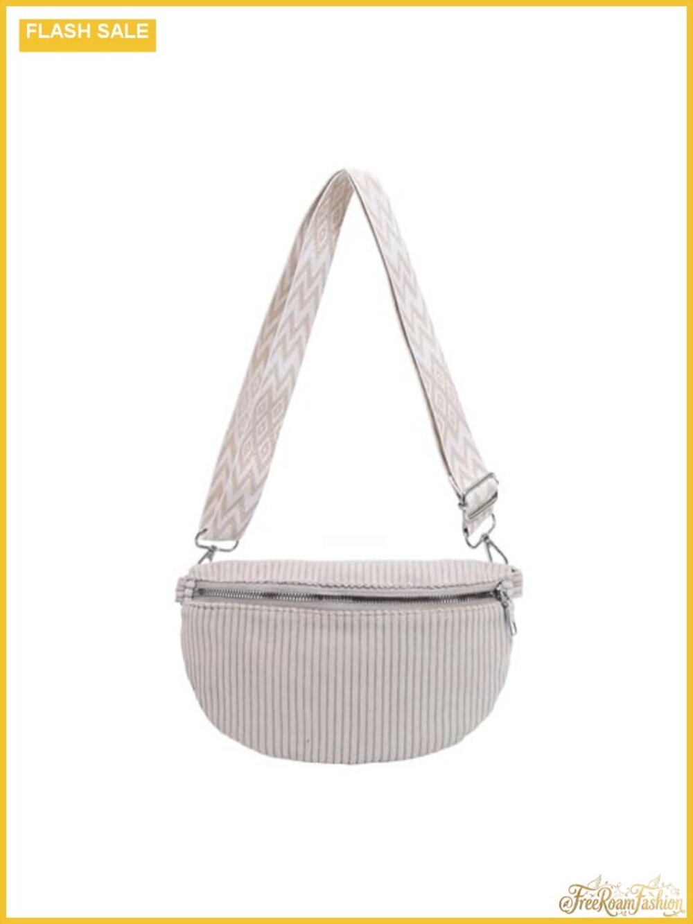 Corduroy Crescent Crossbody Bag Small Sling Fanny Pack Adjustable Strap